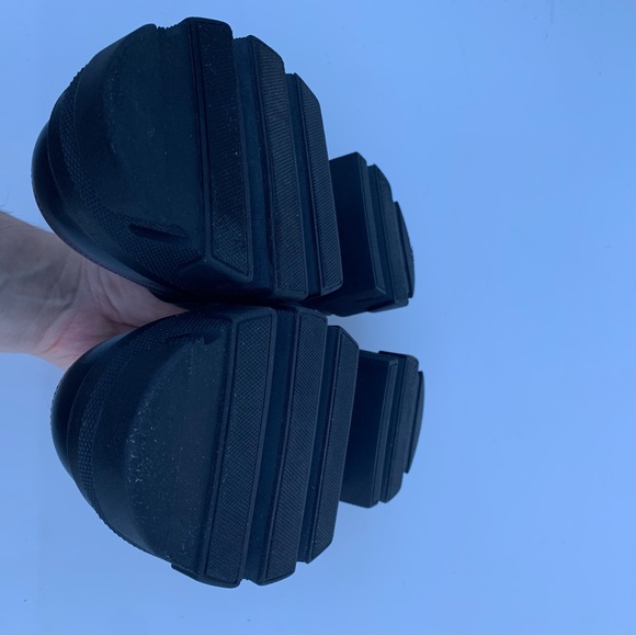 Alohas Black Trailblazer Crystal Clear White Silver Chunky Leather Loafers 37 - Picture 12 of 16